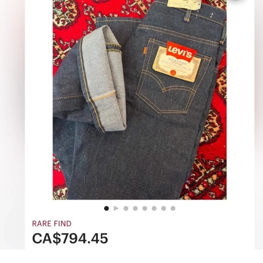 Levi's 1970’s Orange Tag Wide Leg Jeans with Tags - Picture 2 of 14